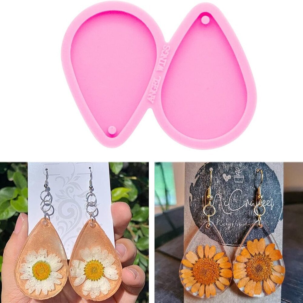 Shiny Glossy Tear Drop Shape Earring Molds Resin Silicone Mold For Diy Women Gir